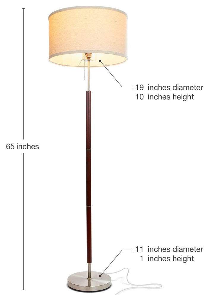 Brightech Carter Floor, LED Mid Century Modern Floor Bedroom & Living Room Lamp