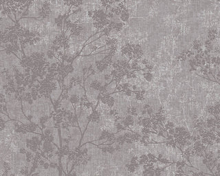 Floral Textured Wallpaper Featuring Branches And Leaves, 373971