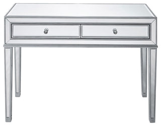Desk 42" W X 18" D X 30" H, Antique Silver Paint
