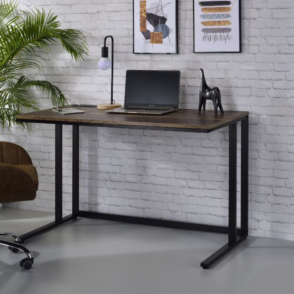 Built-in USB Port Writing Desk, Walnut
