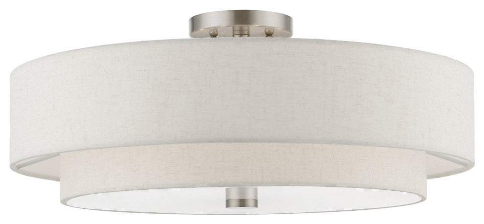 Meridian 5 Light Brushed Nickel Semi-Flush