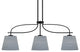 Cavella 3 Light Island Light, Matte Black Finish, 10" Gray Matrix Glass