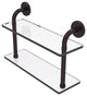 Remi 16" Two Tiered Glass Shelf, Antique Bronze