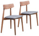 Newman Dining Chair, Set of 2 Walnut & Gray