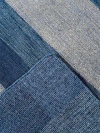 HAND KNOTTED LOOM WOOL ECO-FRIENDLY AREA RUGS-Rectangle,Blue,Contemporary, [Square] 10'x10'