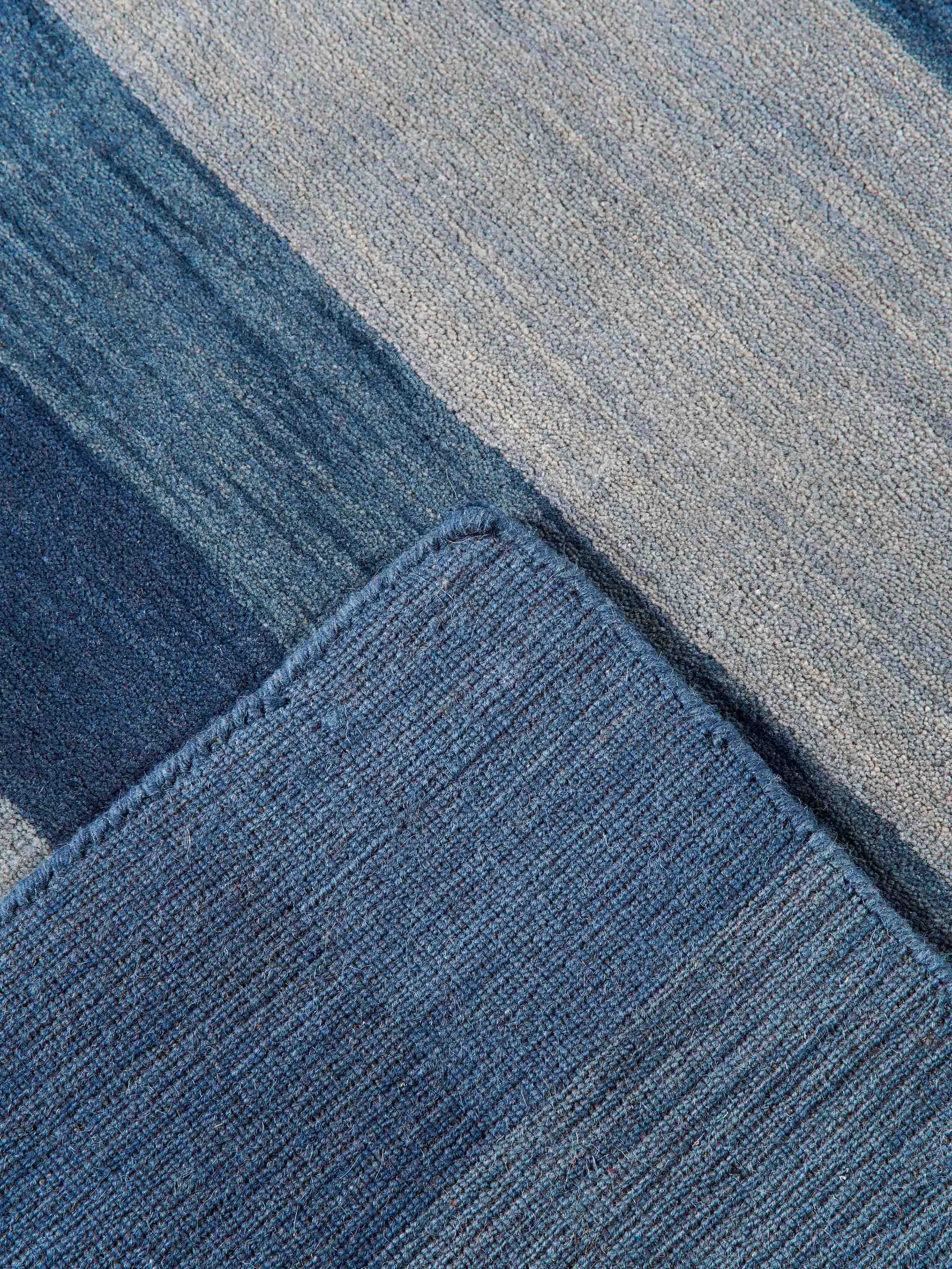 HAND KNOTTED LOOM WOOL ECO-FRIENDLY AREA RUGS-Rectangle,Blue,Contemporary, [Square] 10'x10'