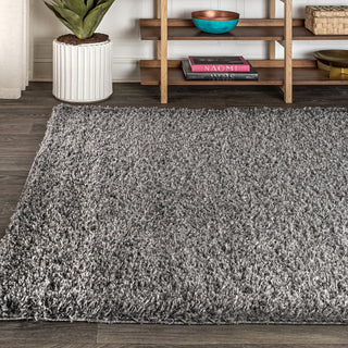 Mercer Shag Plush Area Rug, Charcoal, 5 X 8