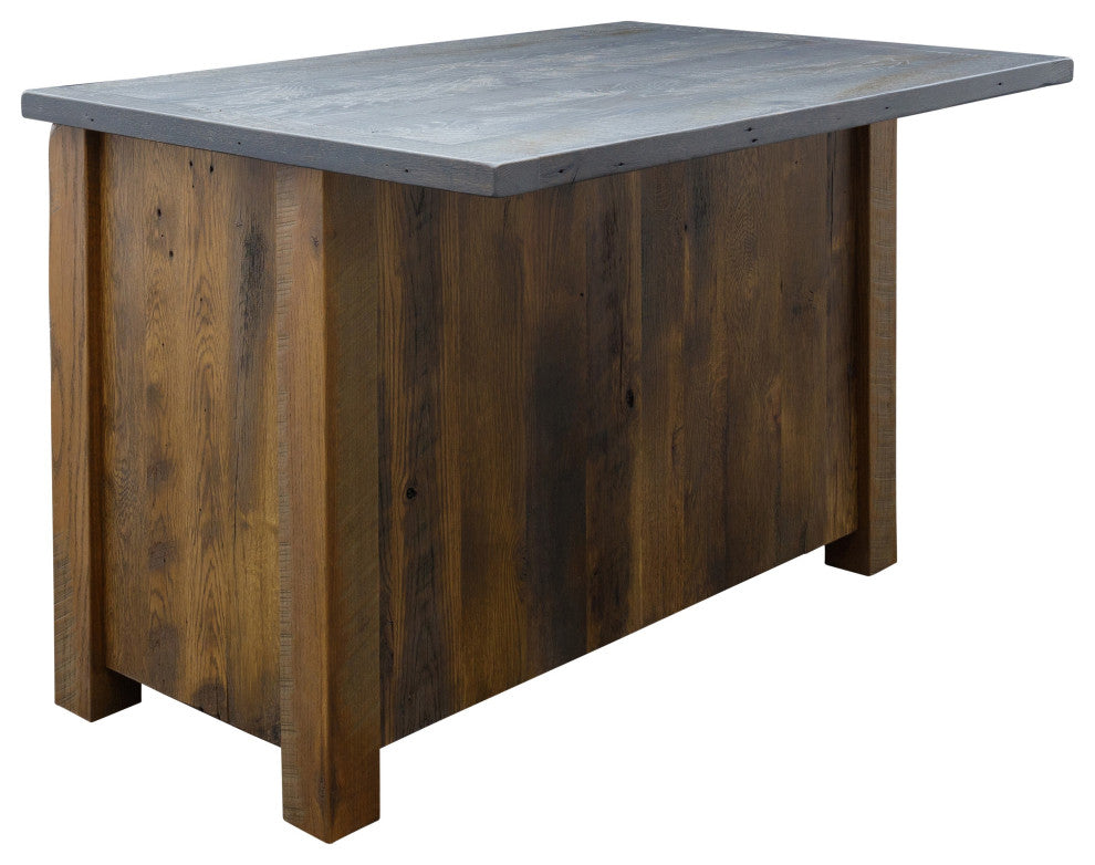 Reclaimed Oak Kitchen Island, Walnut and Antique Slate