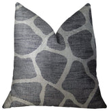 Sable Giraffe Black and Cream Handmade Luxury Pillow, 12"x20"