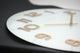 Large Classy Round Wall Clock, Glass, White and Copper, Battery Operated