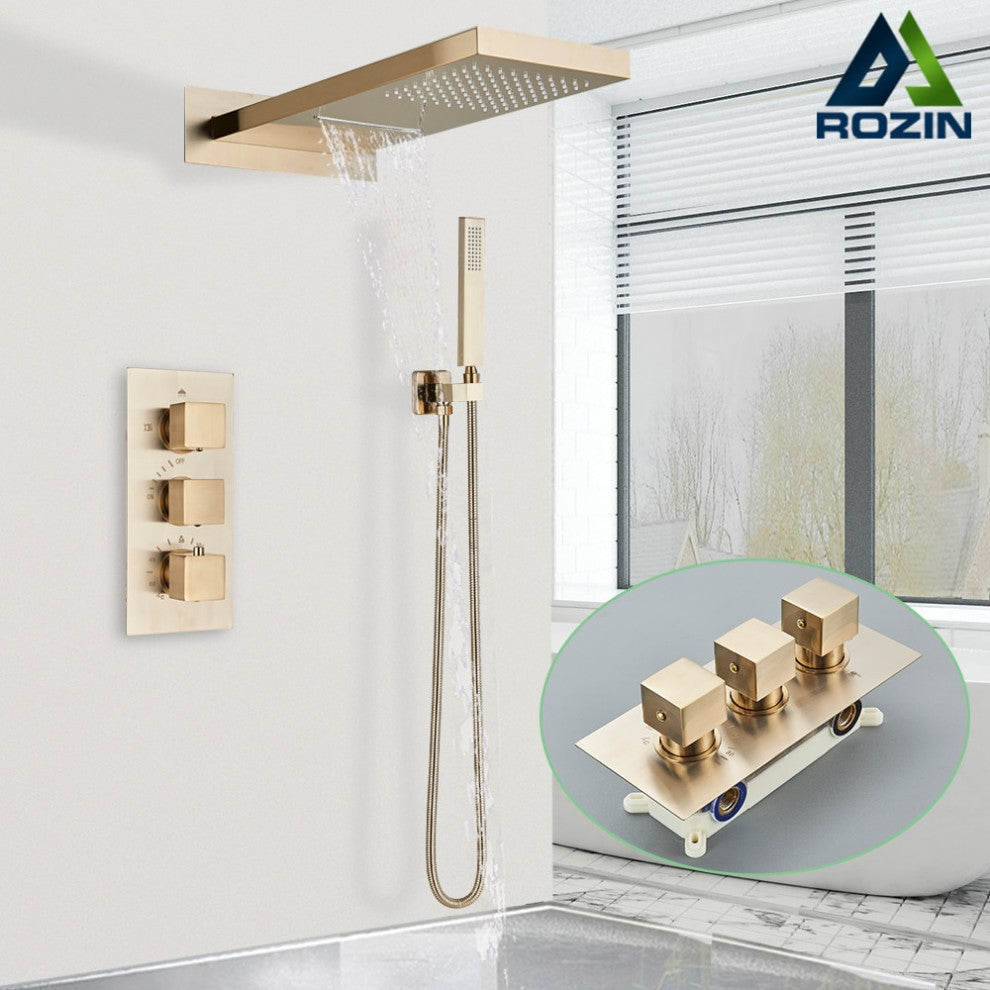 Wall Mounted Waterfall Rainfall Shower Head System