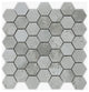 Silver Diamond Matte 2" Hexagon Porcelain Mosaic