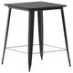 Declan Commercial Indoor/Outdoor Bar Top Square Table, 31.5", Black