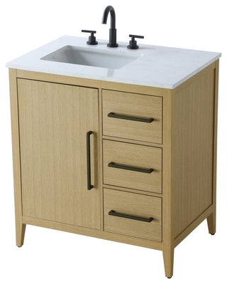 Home Living 32" Single Bathroom Vanity, Honey Brown