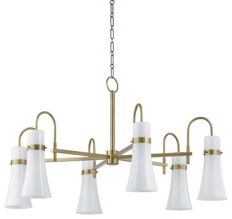 Troy Lighting F3430 Maple 6 Light 38"W Chandelier - Patina Brass
