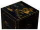 Black Lacquer Chinoiserie Chinese Pedestal Cabinet