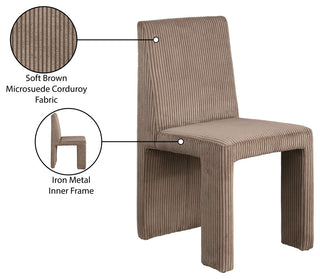 Benson Upholstered Dining Chair, Brown, Microsuede Corduroy