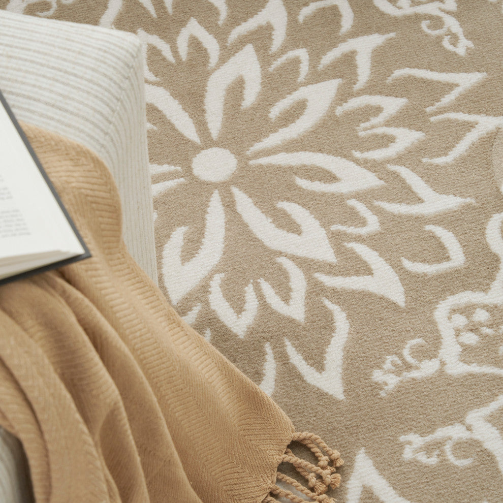 Nourison Jubilant 6' x 9' Taupe Farmhouse Indoor Rug