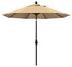 9' Bronze Collar Tilt Crank Aluminum Umbrella, Beige Pacifica