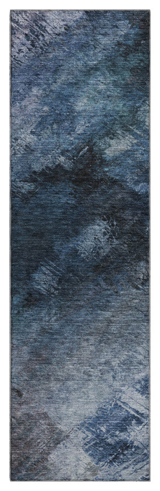 Premium Machine Washable Mayfield AMF590 Blue 2'3" x 7'6" Runner Rug