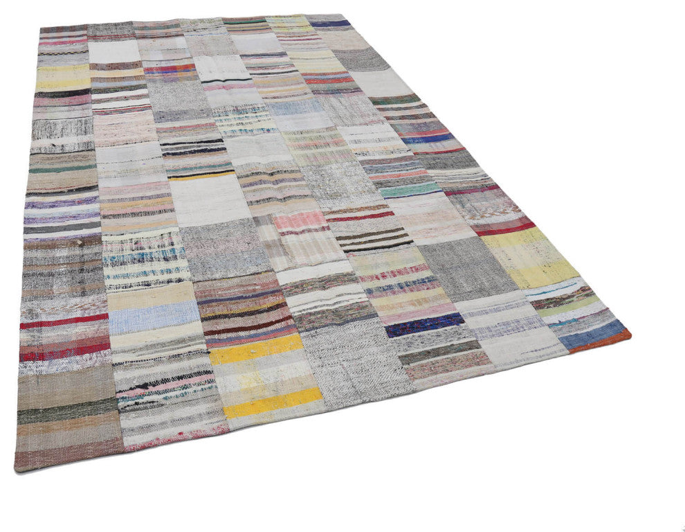 Rug N Carpet - Handmade Oriental 6' 7'' x 9' 10'' Rustic Patchwork Kilim Rug