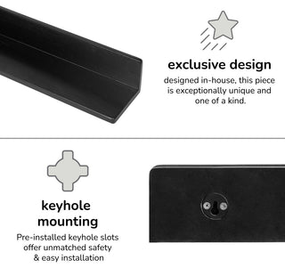 Yung Wall Mounted Shelves, Black, 24"