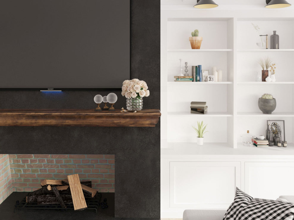 Dogberry Collections Shaker Wood Mantel, Dark Chocolate, 72"
