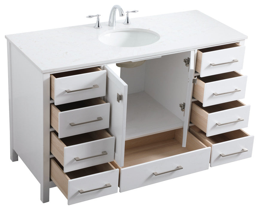 Isabel 54" SIngle Bathroom Vanity, White