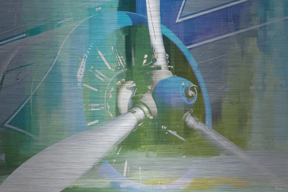 "Blades" UV Ink Print on Brushed  Aluminum, 45"x30"