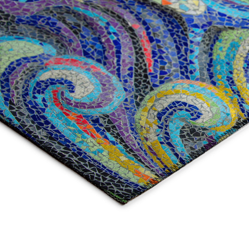 Indoor/Outdoor Seabreeze SZ14 Indigo Machine Washable 2'3" x 7'6" Runner Rug