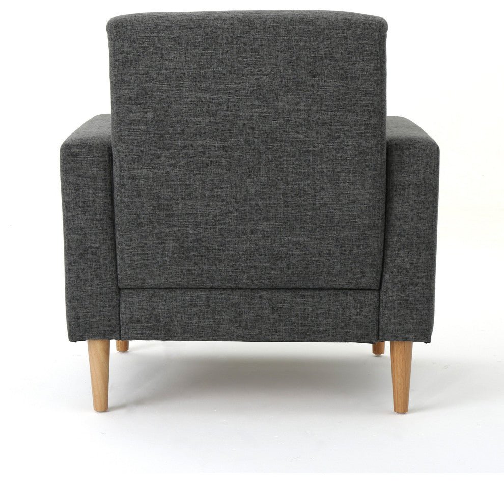 GDF Studio Stratford Mid Century Modern Fabric Club Chair, Gray