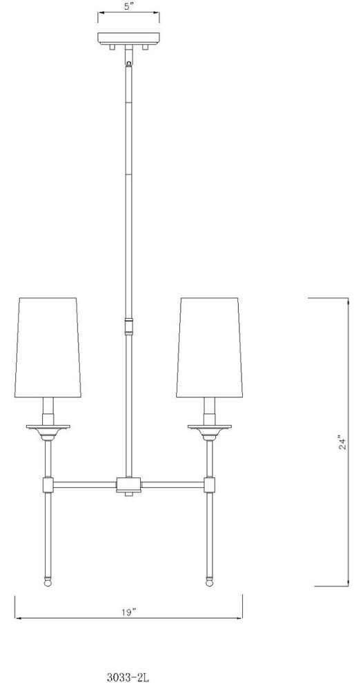 Zlite 3033-2L-RB 2-Light Island, Off White
