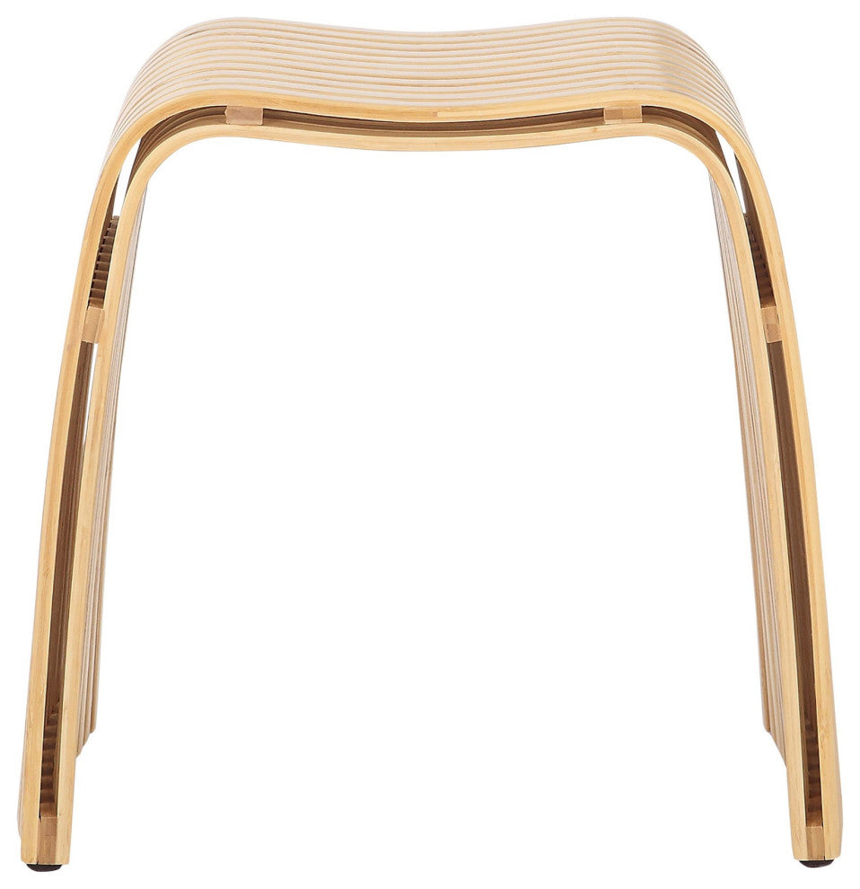 U-Bamboo Contemporary Side Table, Natural Bamboo
