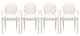 Designer Ghost Style Dining Chairs With Arms Armchairs With Back Set of 4, White