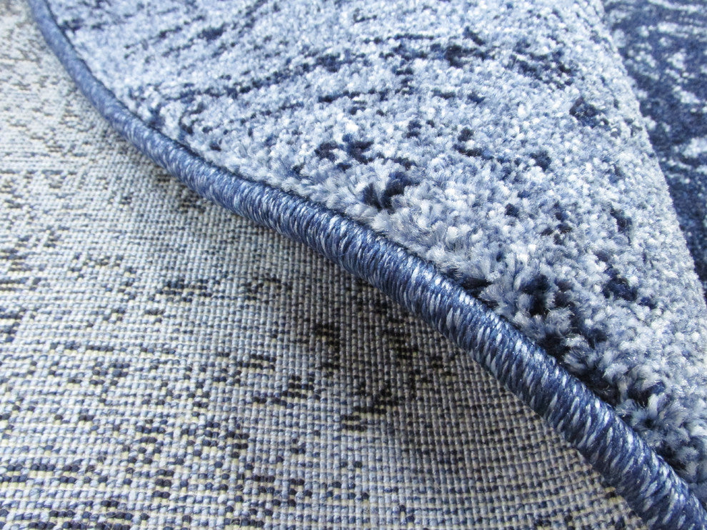 Unique Loom Del Mar Jennifer Rug, Blue, 8'x8' Round