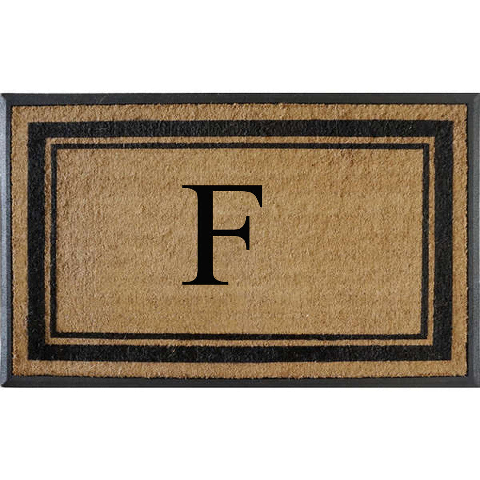 A1HC Markham Border Flocked Extra Large Monogrammed Doormat, 30"X48", F