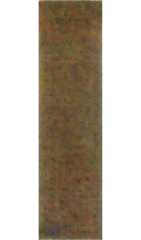 Vintage Distressed CoLight ere Gold/Green Runner, 3'0x12'2