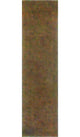 Vintage Distressed CoLight ere Gold/Green Runner, 3'0x12'2