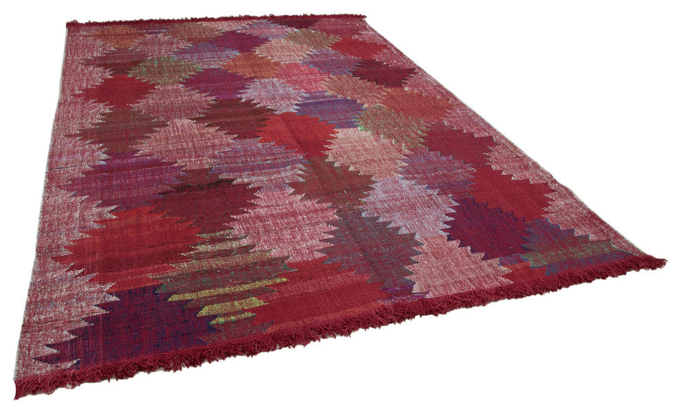 Rug N Carpet - Handmade Turkish 7' 11'' x 11' 3'' Modern Design Wool Kilim Rug