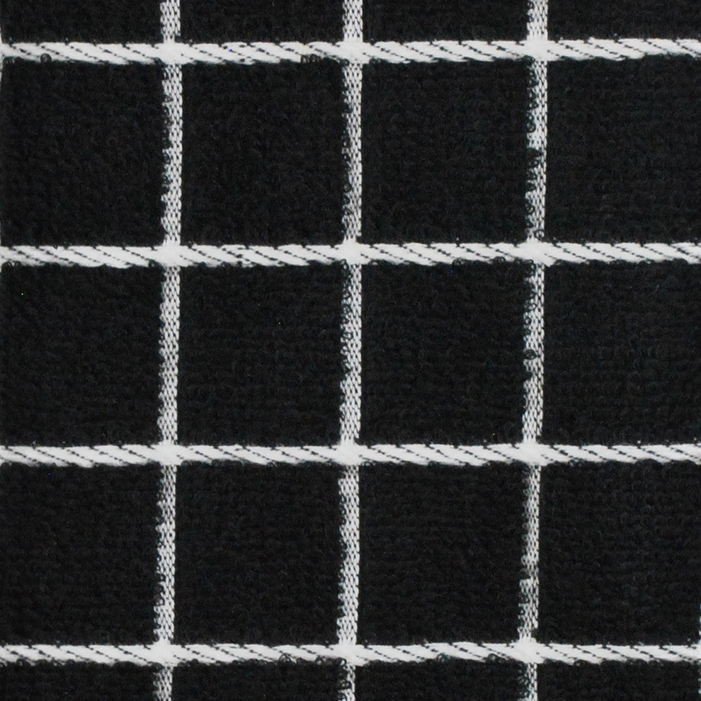 DII Black Solid Windowpane Terry Dishtowel, Set of 4
