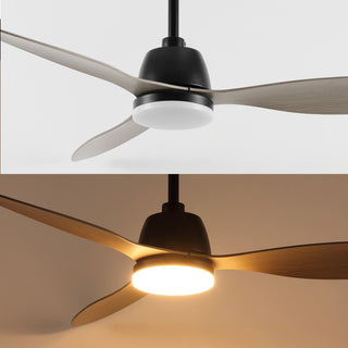 Audie 52" 1-Light App/Remote-Controlled 6-Speed Ceiling Fan, Gray Wood