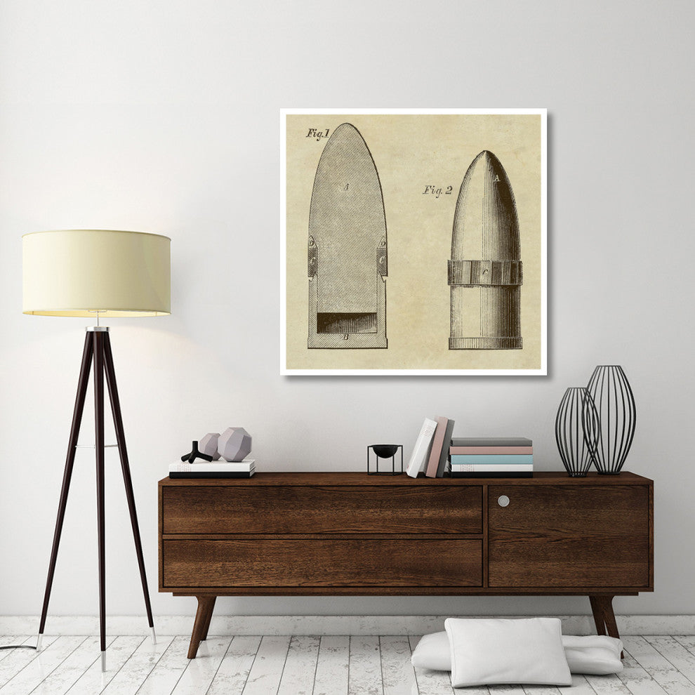 "Improved Artillery Shell" Digital Paper Print by Inventions, 46"x46"