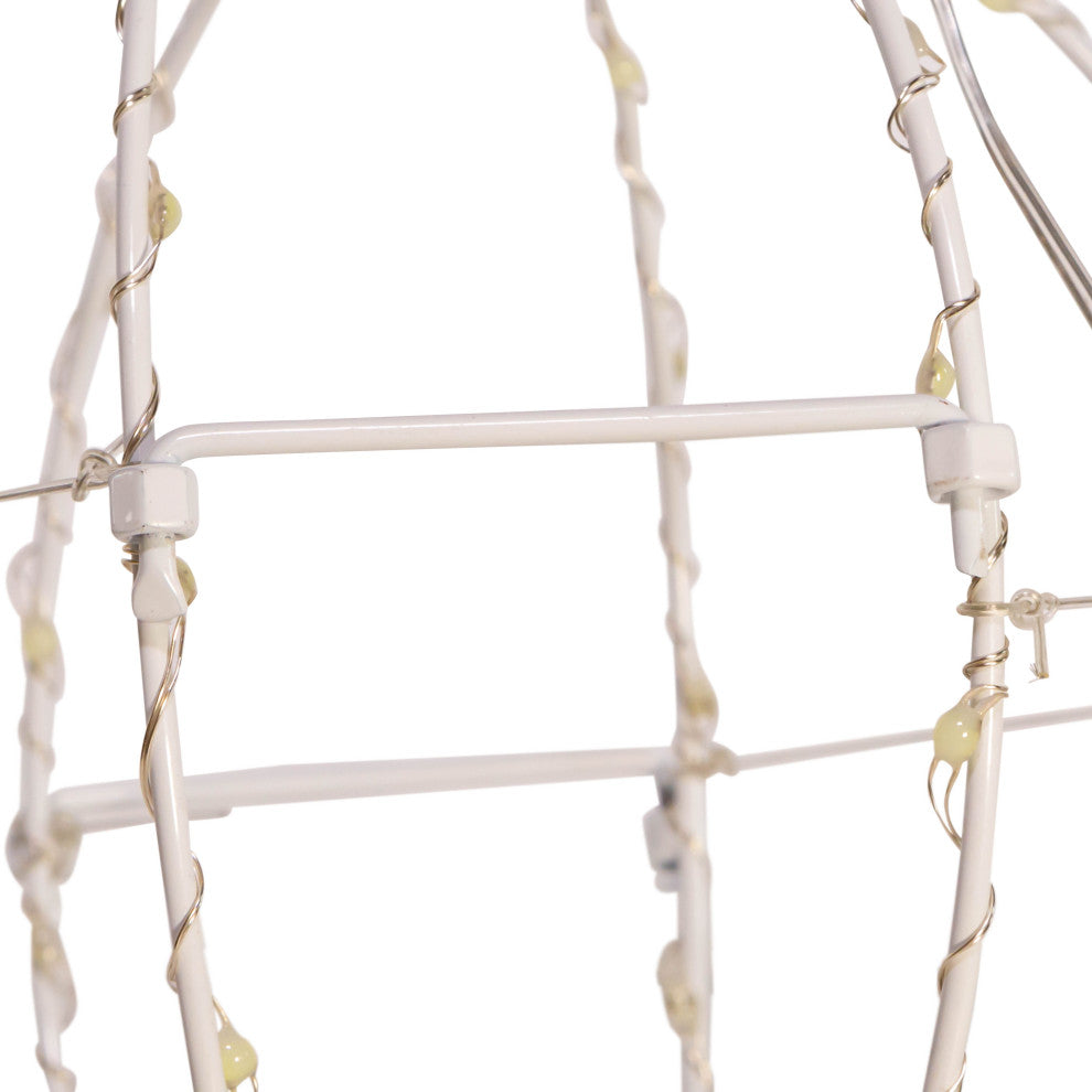 Kurt Adler 12" Cool White Superbright LED Clear Wire Foldable Metal Sphere
