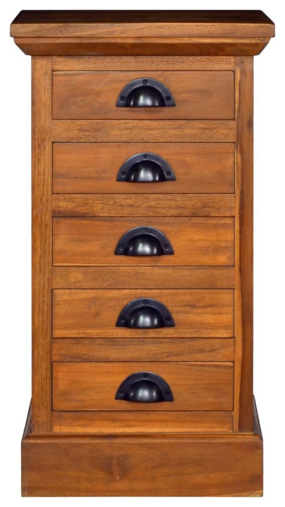 vidaXL 5-Drawer Cabinet 13.8"x11.8"x23.6" Solid Teak Wood