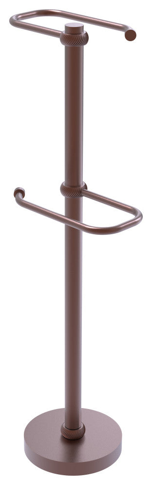Free Standing Two Roll Toilet Tissue Stand, Antique Copper
