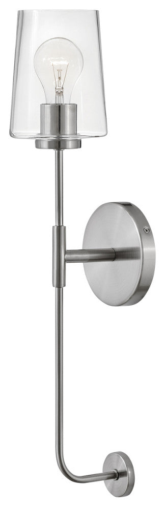 Lark Kline 23" Single Tall Wall Sconce, Brushed Nickel