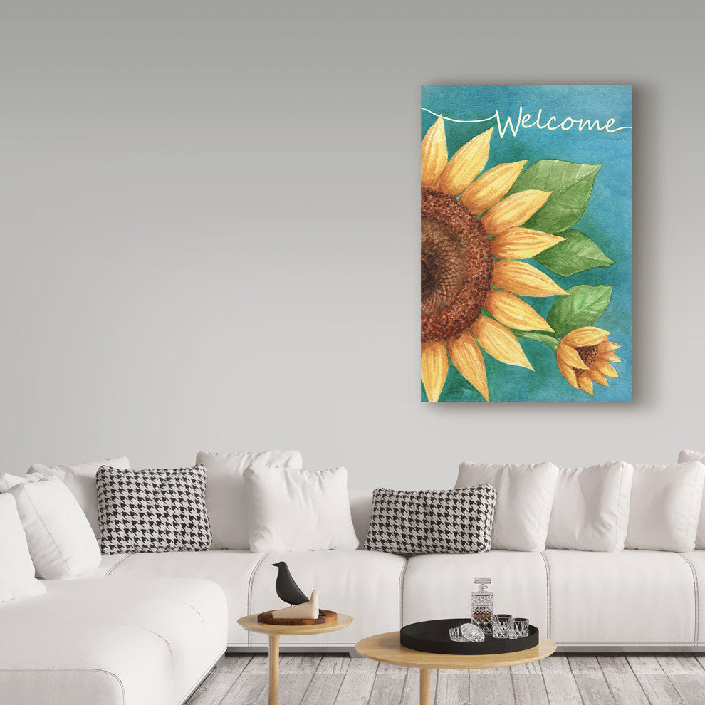 Melinda Hipsher 'Welcome Sunflower' Canvas Art, 24"x16"