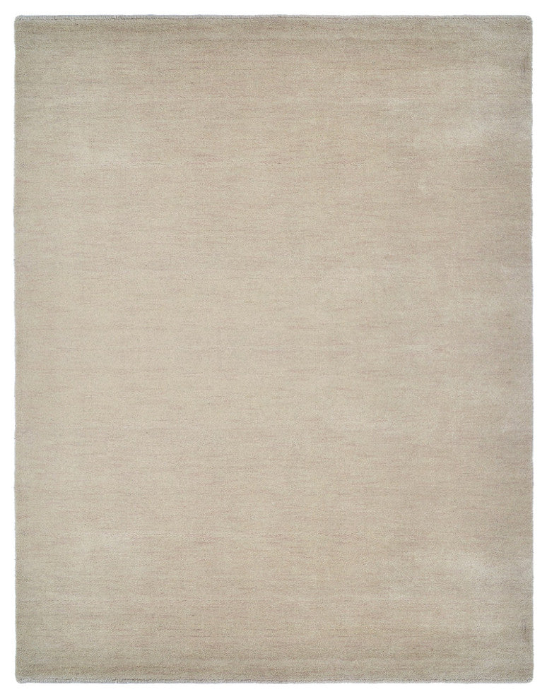 HAND KNOTTED LOOM WOOL ECO-FRIENDLY AREA RUGS - Rectangle, Beige, Solid