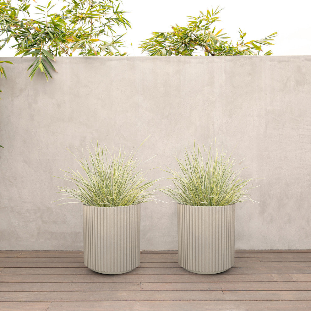 Veradek Demi Series Planter, Sand, 16", 2 Pack