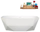 63" Streamline B-504-232-WH Freestanding Tub, Tray, Drain in Glossy White